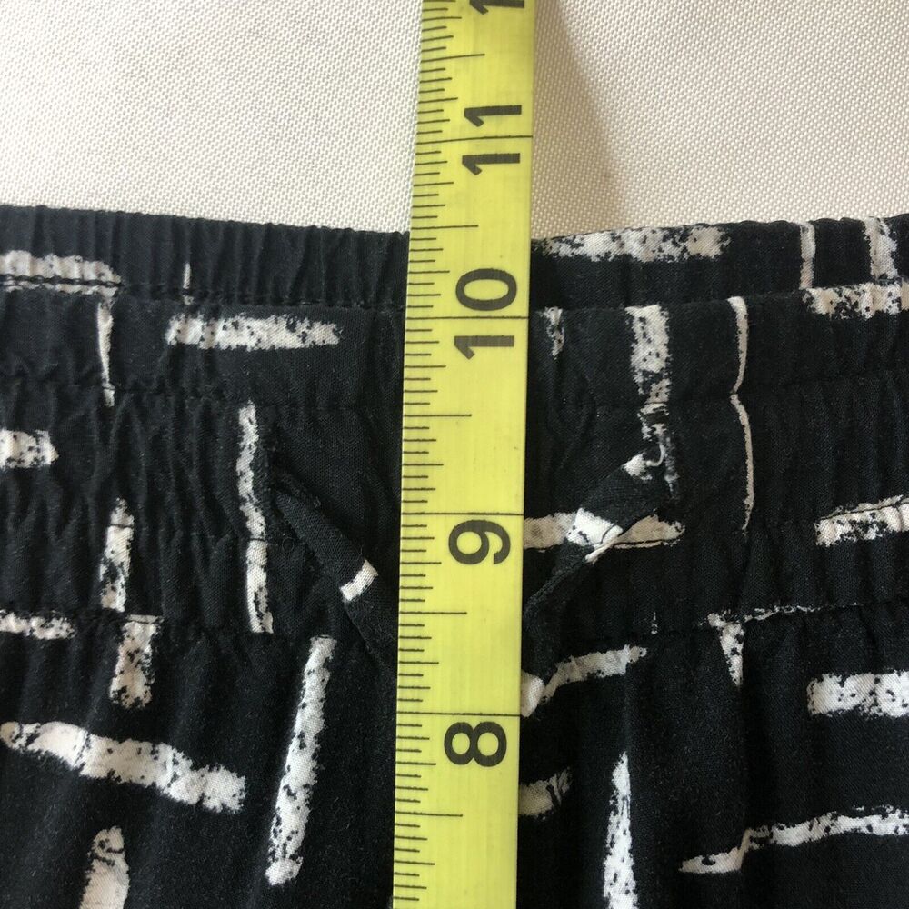 Old Navy Ankle Pants Women S Black Geo Rayon Drawstring Pockets Tapered Lounge - Picture 7 of 12